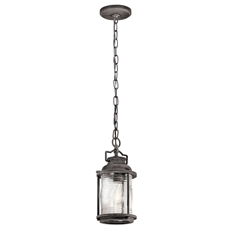 image 1 of Ashland Bay 1 Light Small Outdoor Ceiling Chain Lantern Zinc IP44, E27