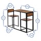 image 3 of Harbour Housewares Industrial 2 Seater Breakfast Bar Set - Brown | Brown | Brown