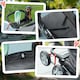 image 8 of PawHut Pet Stroller Carrier Foldable Deluxe Walk Travel Dog Dark Grey