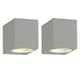 image 1 of Set of 2 Falmouth - Grey Downwards Outdoor IP44 Wall Lights Grey | Clear