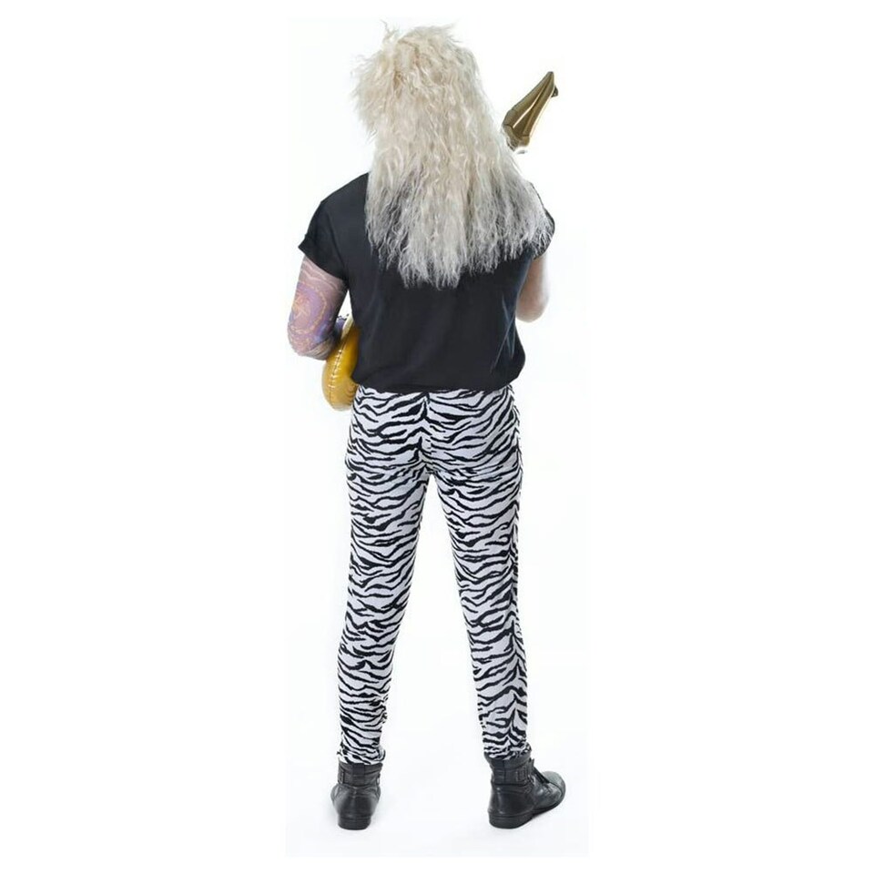 image 1 of Bristol Novelty Mens Zebra Print Costume Trousers - White/Black - One Size One Size