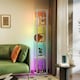 image 2 of HOMCOM RGB LED Floor Lamp with Shelves and Remote Control for Bedroom, Grey Grey