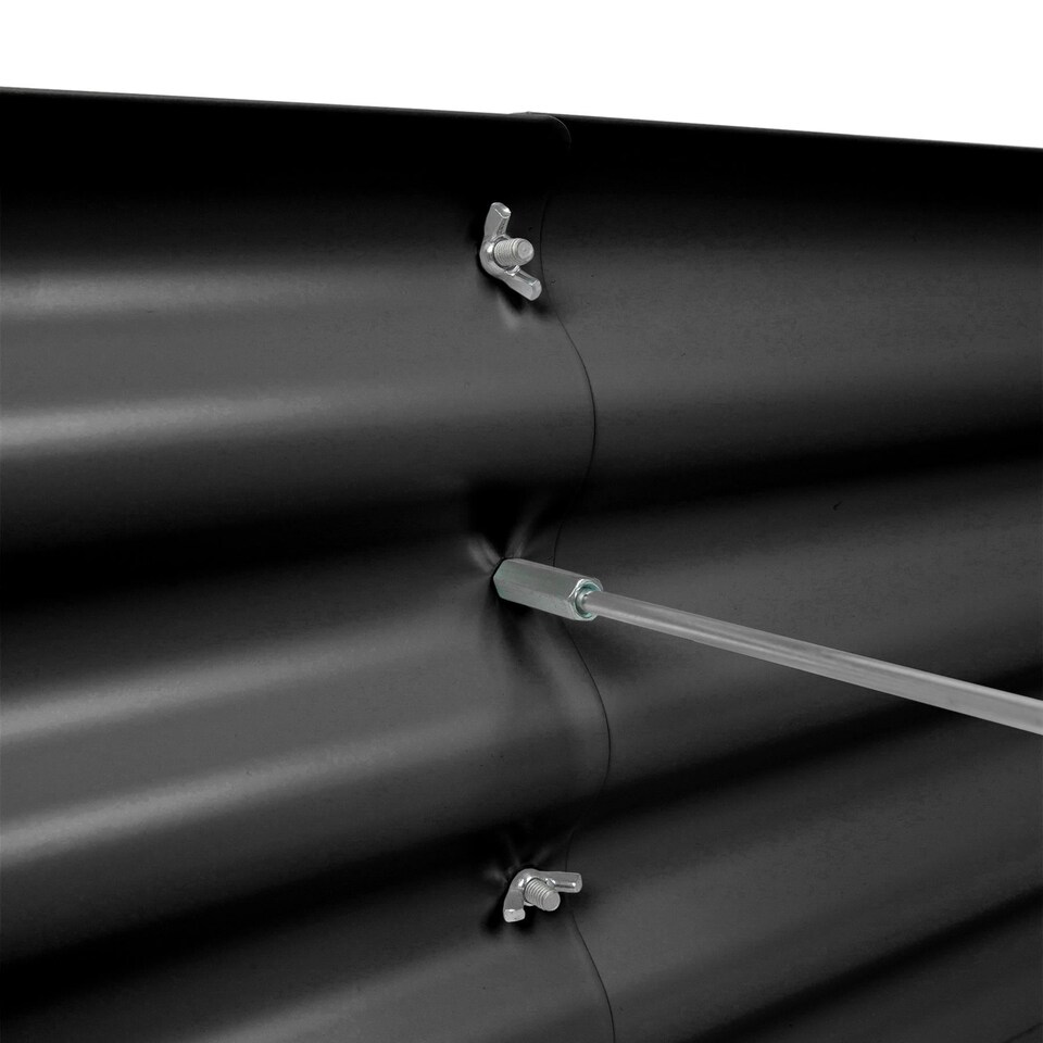 image 1 of Harbour Housewares 2pc Galvanised Steel Raised Garden Bed Extension Set - 50cm - Anthracite | Black | Anthracite