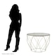 image 3 of Octagonal End Table With Brushed Nickel Base,Boutique Geometric Side Table,Accent Table For Home Decor Silver