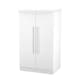 image 4 of Carlton 2 Door Midi Wardrobe in Porcelain Matt (Ready Assembled) | White | Porcelain Matt