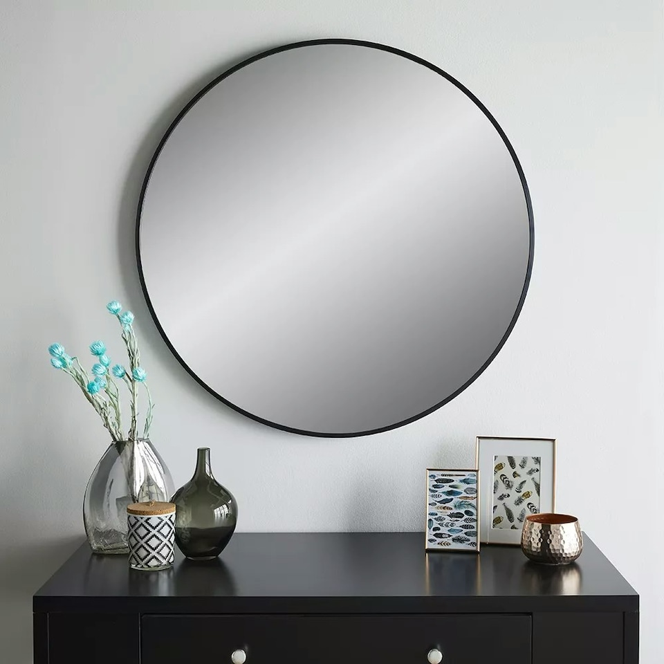 image 1 of Bexley Black Metal Frame Mirror