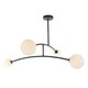 image 1 of Rovigo 4 Light Ceiling Semi Flush Textured Matt Black & Gloss Opal Glass