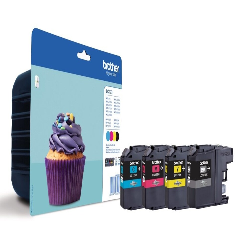 image 1 of Brother LC123 Value Multipack - Black/Cyan/Magenta/Yellow - Black/Cyan/Magenta/Yellow (Pack Of 4).