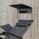 image 4 of Multi Position Garden Gravity Relaxer Chair Sun Lounger with Sun Canopy in Black | Black | Black