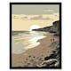 image 1 of Sunrise Walk on Filey Beach Coastal Home Decor 12x16" Framed Wall Art Print