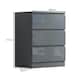 image 3 of FWStyle Stora 3 Drawer Chest of Drawers - Grey Gloss Front