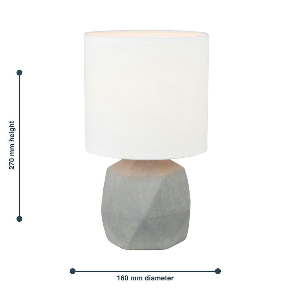 image 1 of First Choice Lighting Wilson Concrete Lamp Grey | White