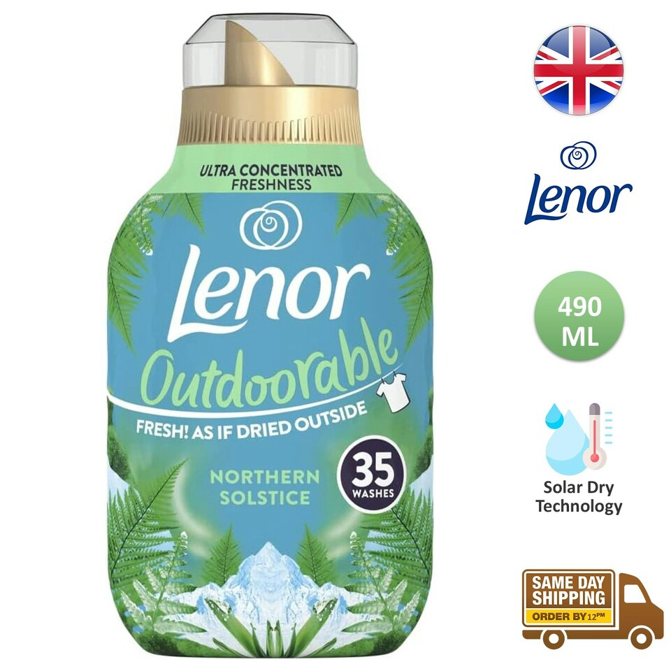 image 1 of Lenor Outdoorable Fabric Conditioner Liquid 35 Washes Northern Solstice 490ml