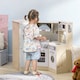 image 1 of HOMCOM Kids Kitchen Playset Pretend Toy Kitchen with Role Play Accessories, Sound and Light Effects, Phone, Storage Space