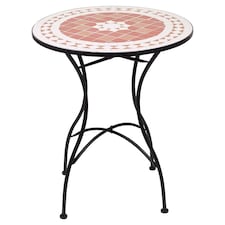 60cm Round Mosaic Ceramic Garden Bistro Table | Multi | Terracotta Mosaic | 1