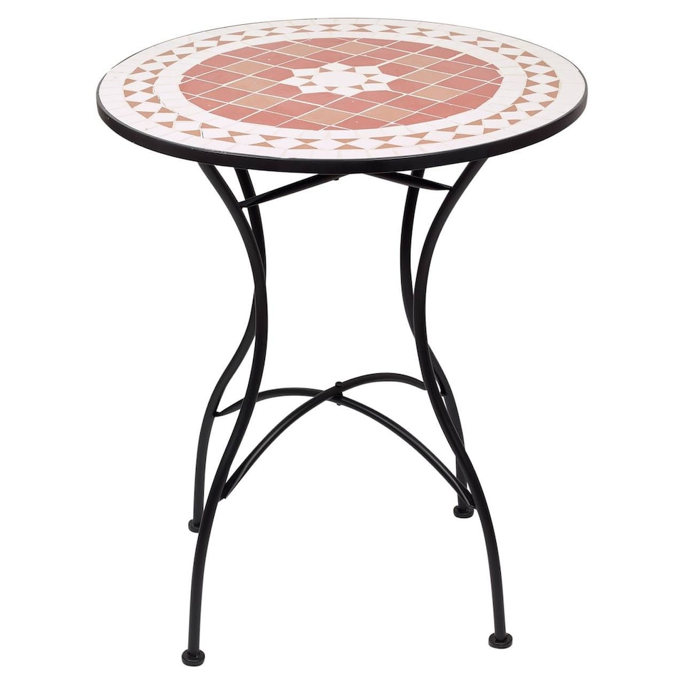 image 1 of 60cm Round Mosaic Ceramic Garden Bistro Table | Multi | Terracotta Mosaic | 1