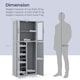 image 10 of COSTWAY Broom Closet Storage Cabinet Wooden Utility Grey