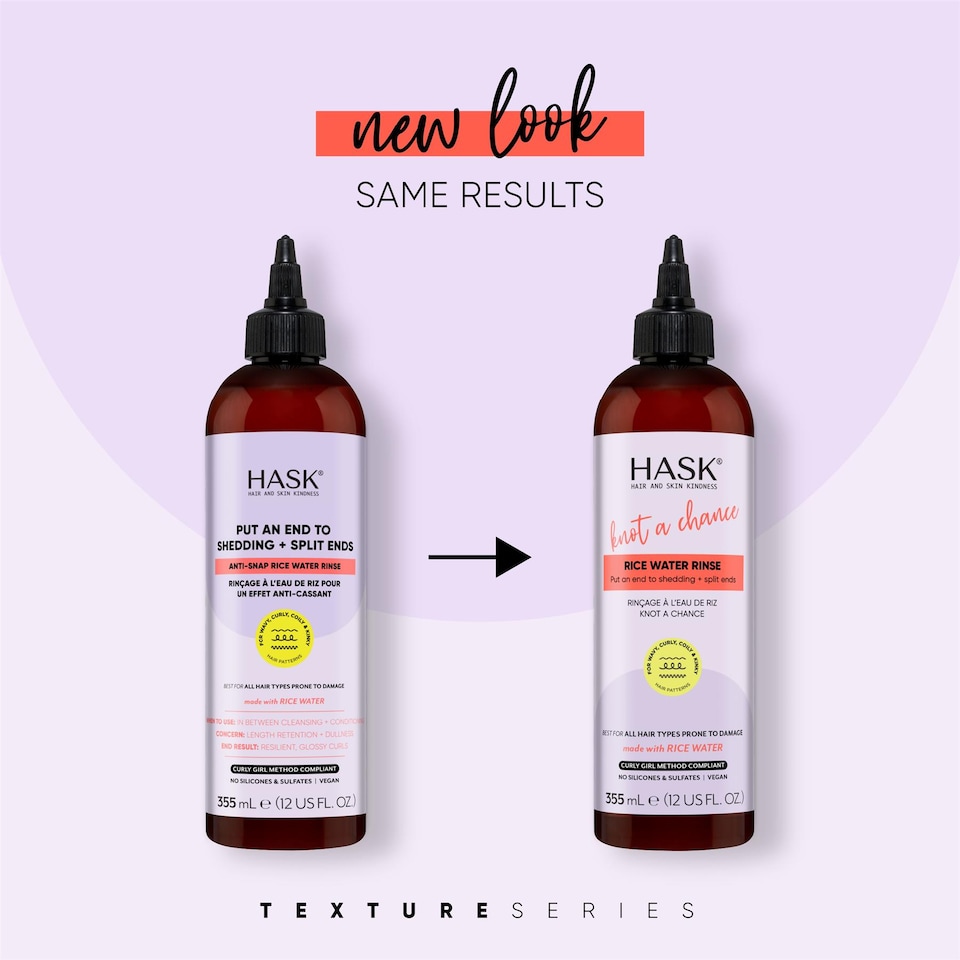 image 1 of Hask Texture Solutions Anti-Snap Rice Water Rinse -Damage Repair Care