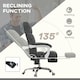 image 5 of Vinsetto Massage Office Chair w/ Heat, Ergonomic Desk Chair w/ Footrest, Grey
