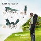 image 3 of Outsunny Single Person Camping Bed Folding Cot Outdoor Patio Portable Military Sleeping Bed Travel Guest Leisure Fishing with Side Pocket and Carry Bag - Green