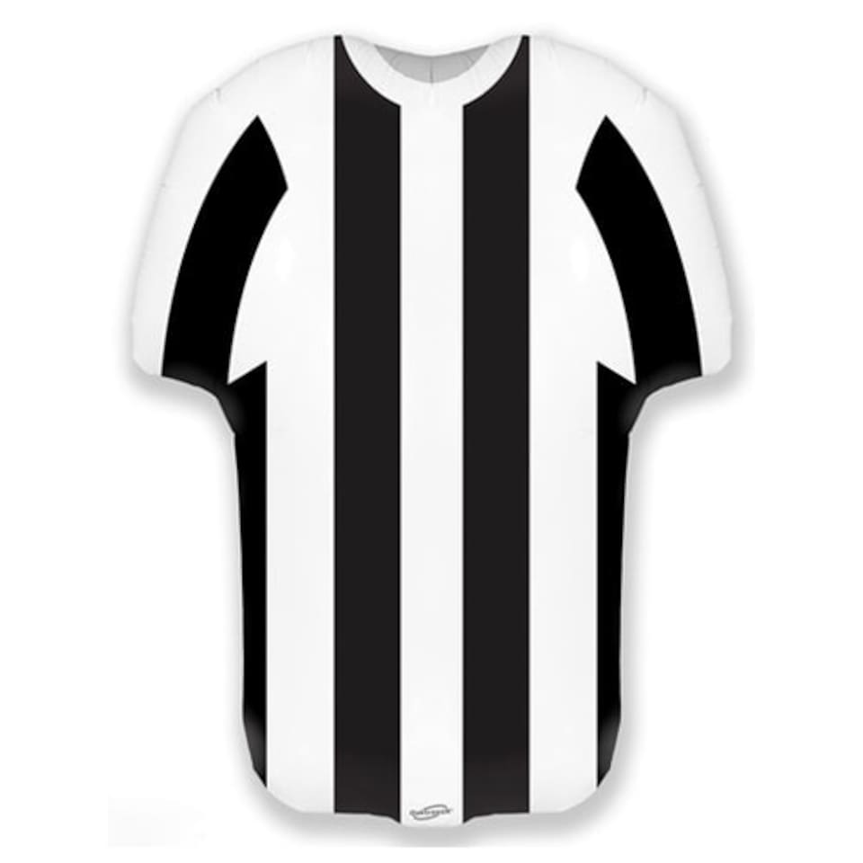 Sports Shirt Shape Black & White Stripe Metallic Helium Foil Giant Balloon 61cm / 24 in