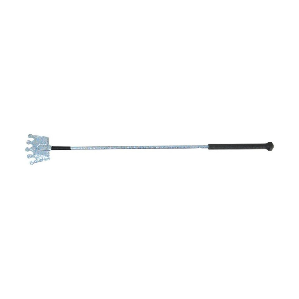 HySCHOOL Glitter Crown Riding Whip - Blue Glitter - 65cm