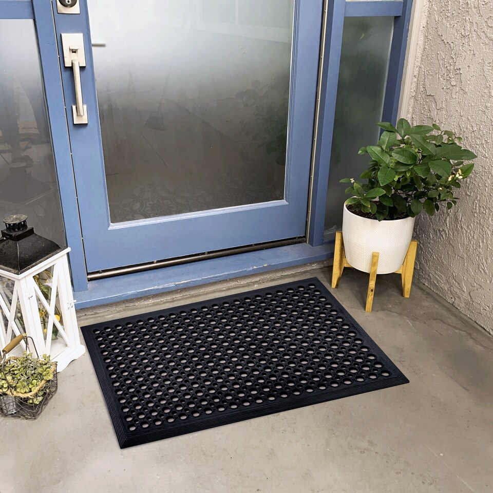 image 1 of Hometex All Weather Outdoor Entrance Mat - 90 x 150cm. Black