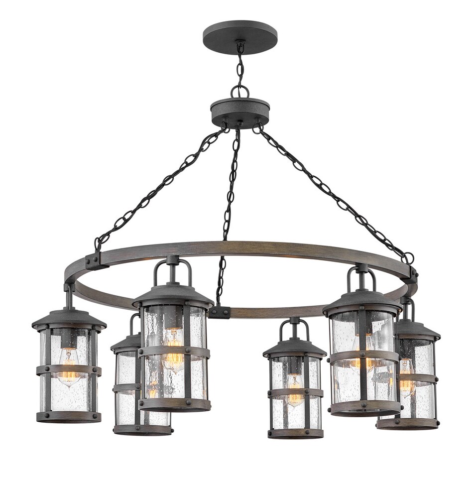 image 1 of Hinkley Lakehouse Outdoor Pendant Ceiling Light Aged Zinc with Driftwood Grey, IP44