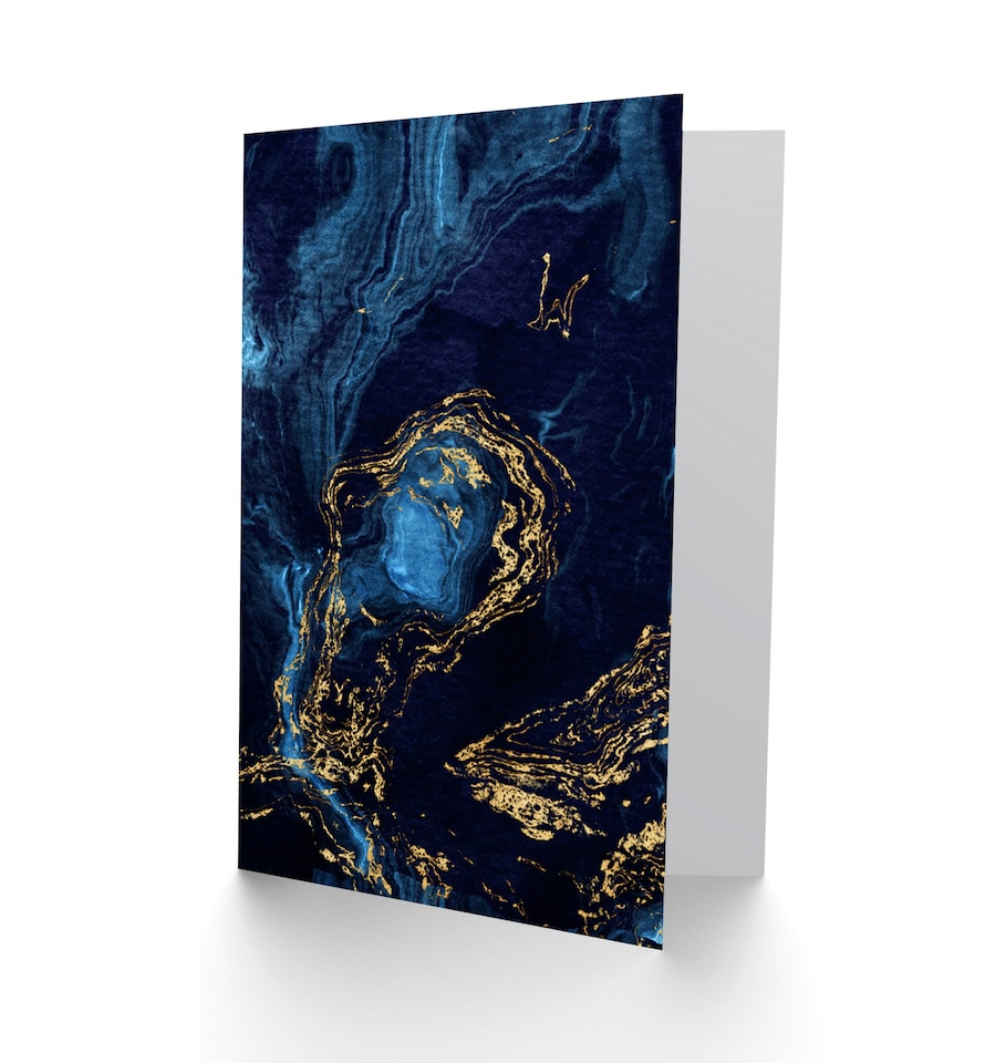 image 1 of Abstract Dark Gold Waves Art Blank Just to Say Card