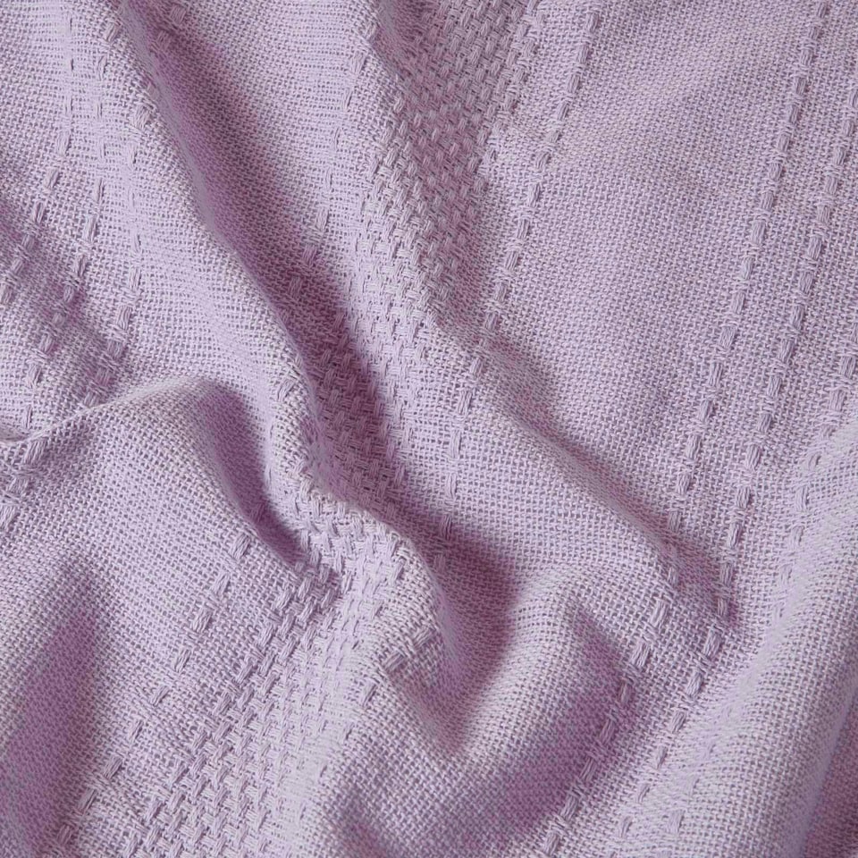 image 1 of Homescapes Kashi Lilac Cotton Throw with Tassels - 150 x 200 cm