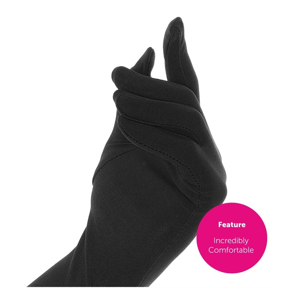 image 1 of Long Black Spandex Gloves | Black | 6