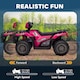 image 4 of HOMCOM 12V Electric Car for Kids, Battery Powered Quad Bike, Ride-On ATV Car with Forward, Reverse Functions, Music, LED Lights, for Ages 3-5 Years - Pink