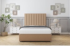 Sloomy Kansas Latte Dumfries Divan Bed With Mattress 2 Drawers Same Side With 54" Floor Standing Headboard 2'6 Small Single | Brown | Latte | Small Single | 1