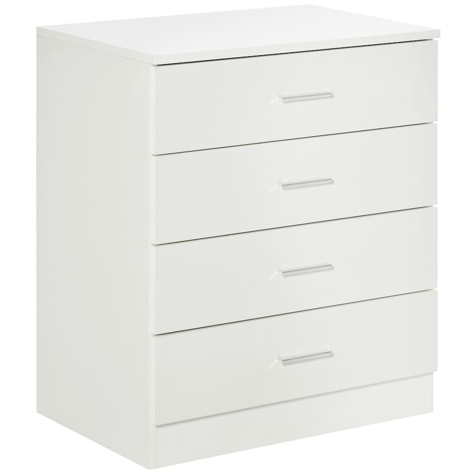 image 1 of HOMCOM Storage Cabinet Vertical Drawer Chest of 4 w/ Metal Rails