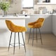 image 2 of HOMCOM Bar Stools Set of 2, Velvet-Touch Fabric Counter Height Bar Chairs, Kitchen Stools with Steel Legs for Dining Area, Kitchen Island Barstools, Brown