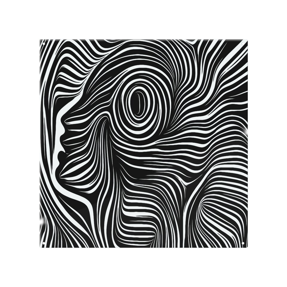 image 1 of woodcut style on the subject of human soul Designer Splash Back | White