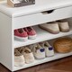image 9 of SoBuy 2-Tier Shoe Storage Bench with Folding Padded Seat, White, 23.6x11.8x17.3 in, 13 kg - FSR25-W
