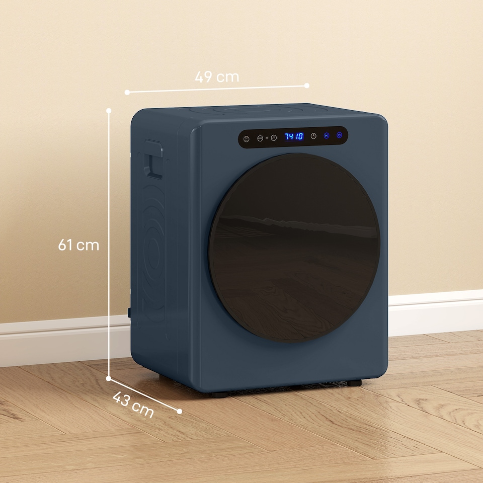 image 1 of HOMCOM 5 kg Portable Vented Tumble Dryer Machine with Timer, Blue