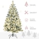 image 5 of HOMCOM 4.5ft Artificial Flocked Christmas Tree with LED Lights, Snow Branches