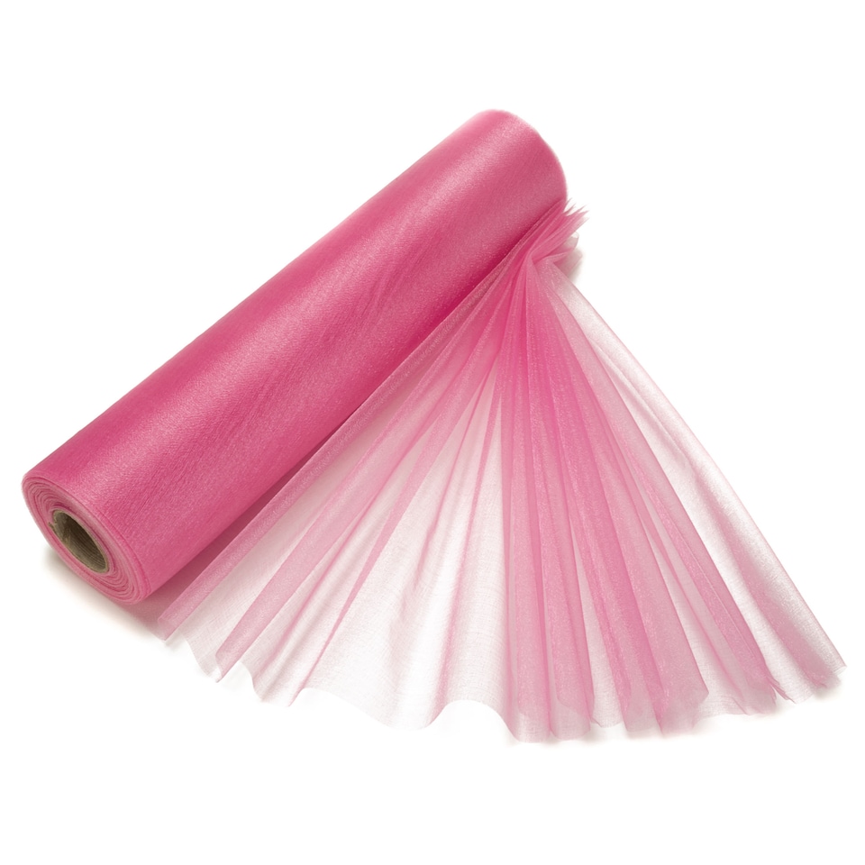 image 1 of Snow Sheer Organza Roll Glitter Sashes - 25m x 29cm