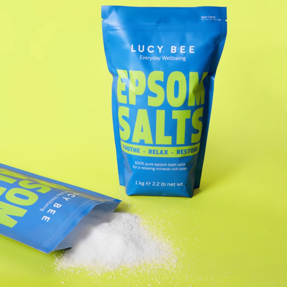 image 1 of Lucy Bee Pure Epsom Bath Salts Relaxing Muscle Bath & Foot Soak 1kg