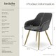 image 6 of Dining Chair Marilyn - corduroy look, upholstered, armchair, continuous backrest - per piece Grey | Anthracite/Gold