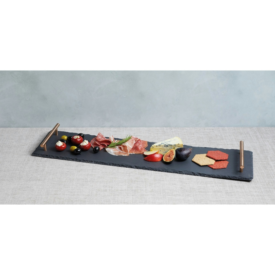 image 1 of Artesà Hand Finished Serving Platter with Copper Handles