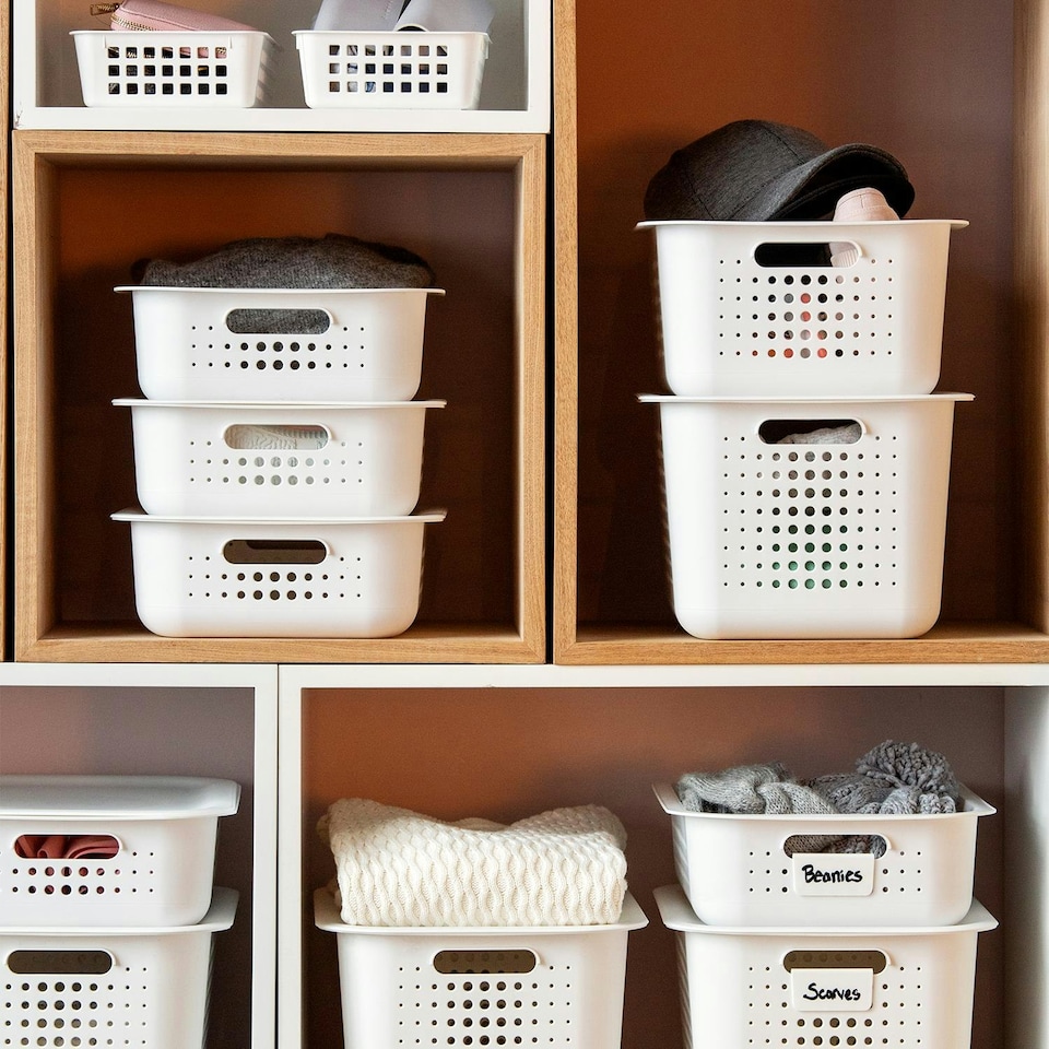 image 1 of SmartStore Recycled Storage Box & Plastic Lid, White | White