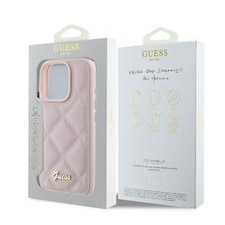 Guess Quilted Metal Logo Case for iPhone 16 Pro Max 6.9 Pink