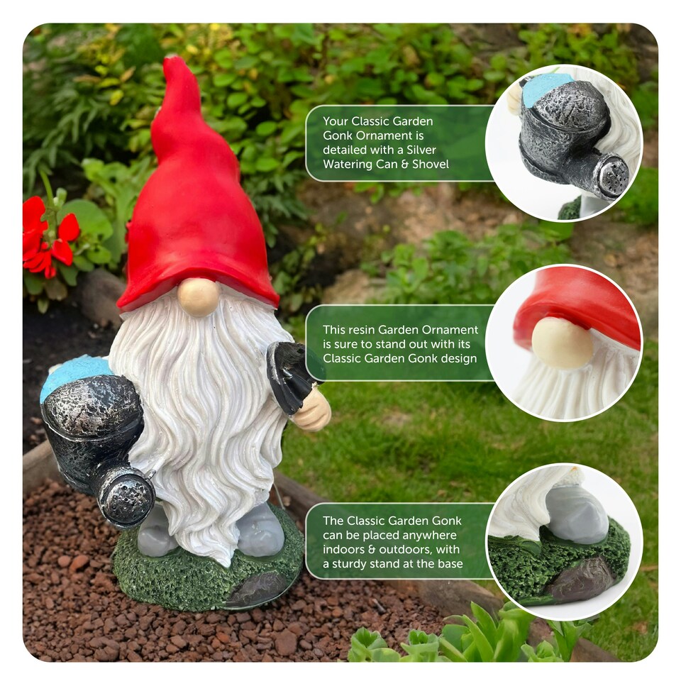 image 1 of Garden Gonk with Watering Can 20 x 13 x 33cm - Garden Ornament