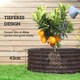 image 3 of Outsunny Galvanised Planter with Gloves, 120 x 120 x 43cm, Dark Grey 
