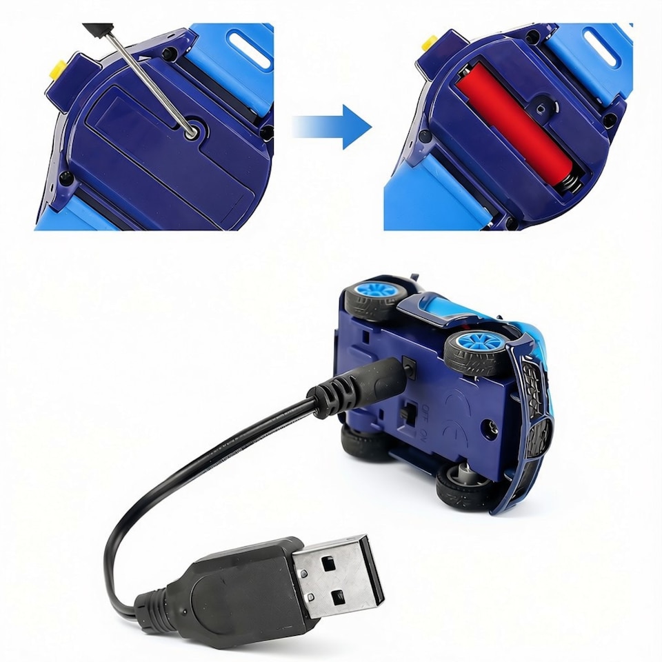 image 1 of Watch‑Controlled Remote Car – Blue Mini RC Car Toy with Wrist Controller for Kids Ages 3+
