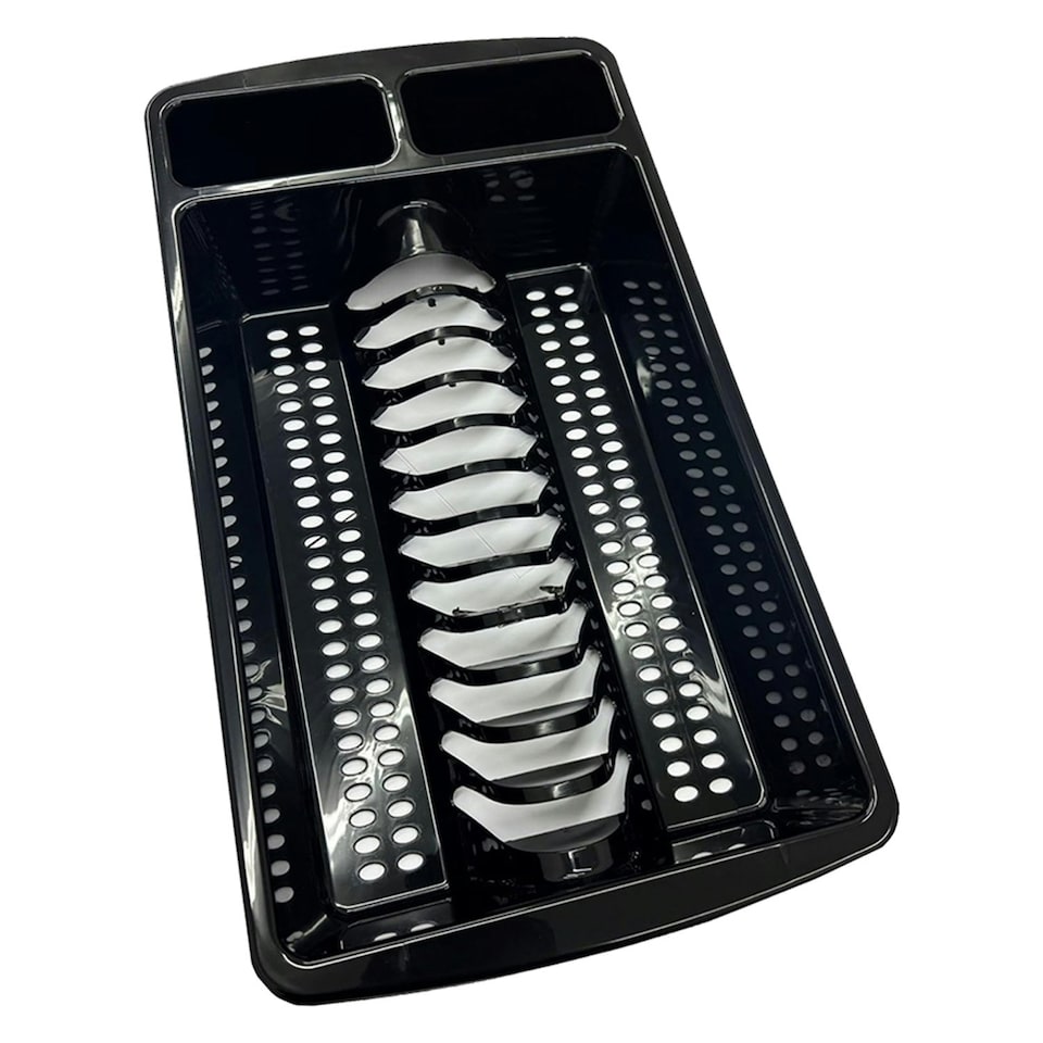 image 1 of 2 x High Grade Black Dish Drainer Rack Utensil Holder Plate & Cutlery Drying Rack Black