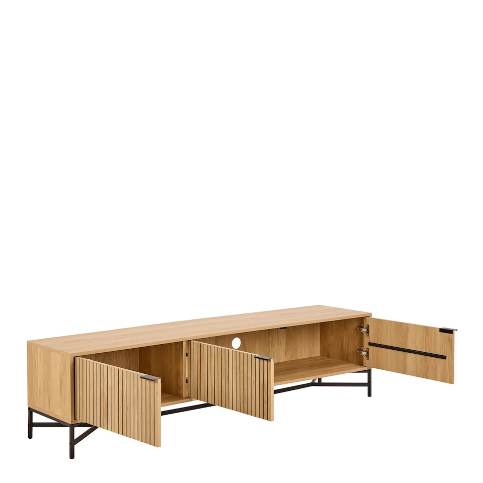 image 1 of Jaipur TV Unit With 3 Doors 176cm Wide in Oak Brown